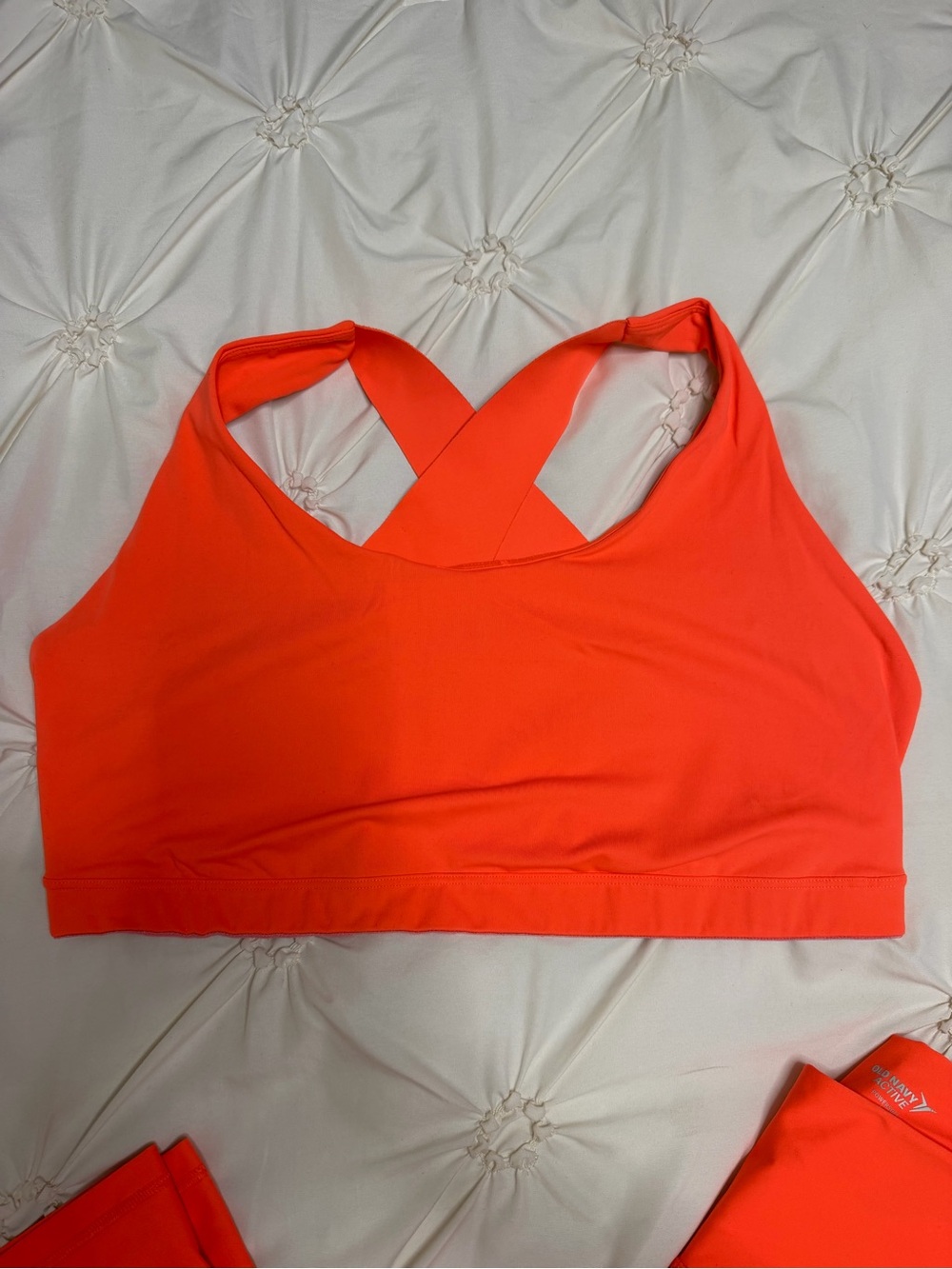 Old Navy Neon Orange Cross-Back Sports Bra